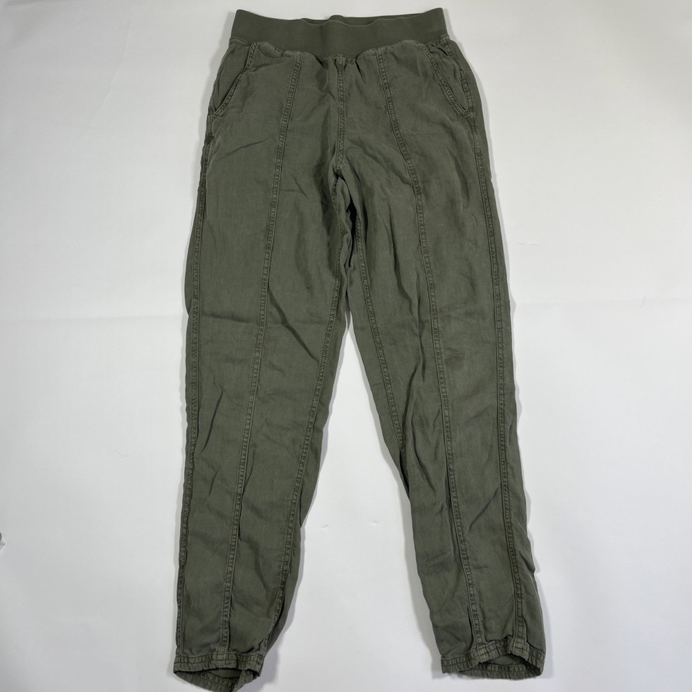Faherty Arlie Pull On Pants Womens XSThyme Green Tencel Blend Taper Comfort Soft